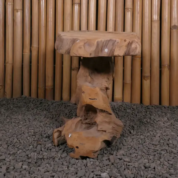 Product image 9 of the product “Table with abstract legs made of teak wood about 35cm height ”